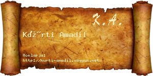 Kürti Amadil névjegykártya
